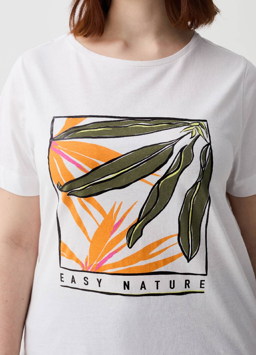 Ovs T-shirt in cotone bio con stampa Curvy Prezzo Ridotto