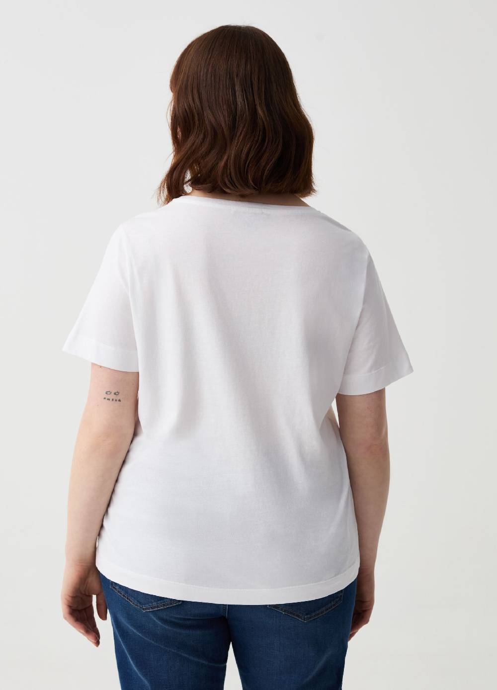Ovs T-shirt in cotone bio con stampa Curvy Prezzo Ridotto