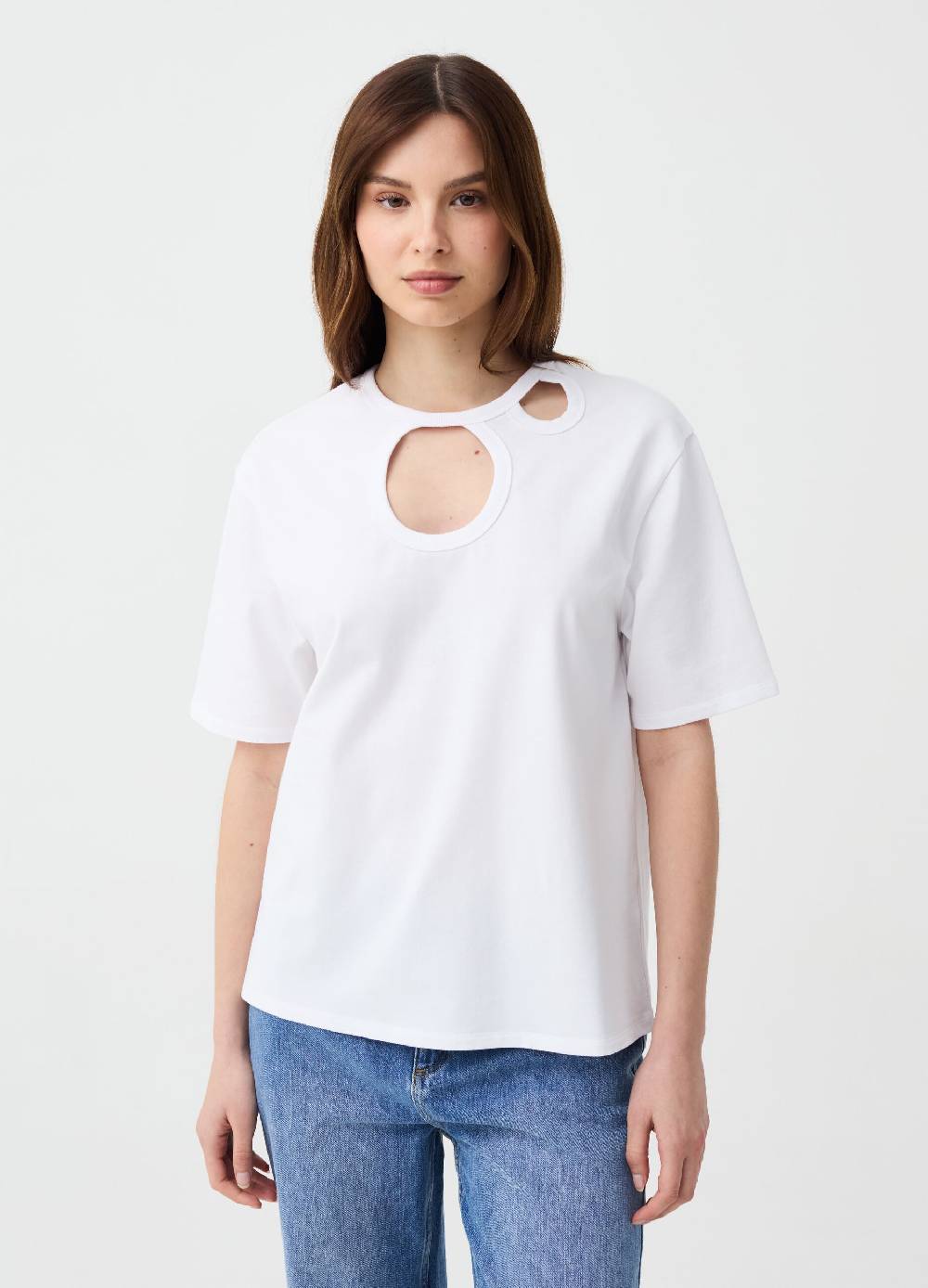 Ovs T-shirt girocollo con dettagli cut out Vendita Economica