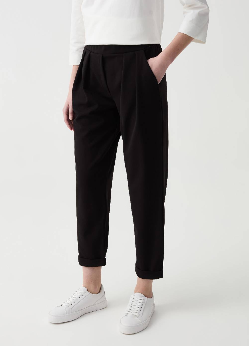 Ovs Joggers crop con pinces e risvolti Prezzo di fabbrica
