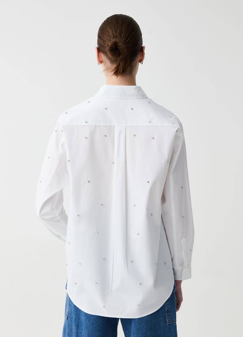Ovs Camicia over in cotone con strass Flash Sale