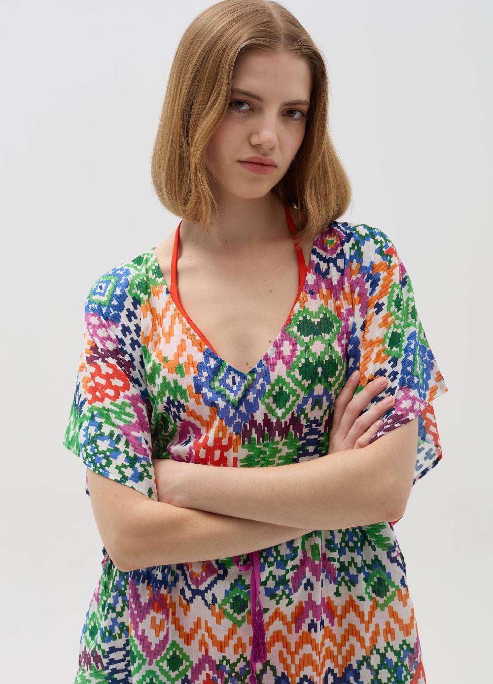 Ovs Poncho copri costume stampa ikat Offerta per la Festa della Mamma