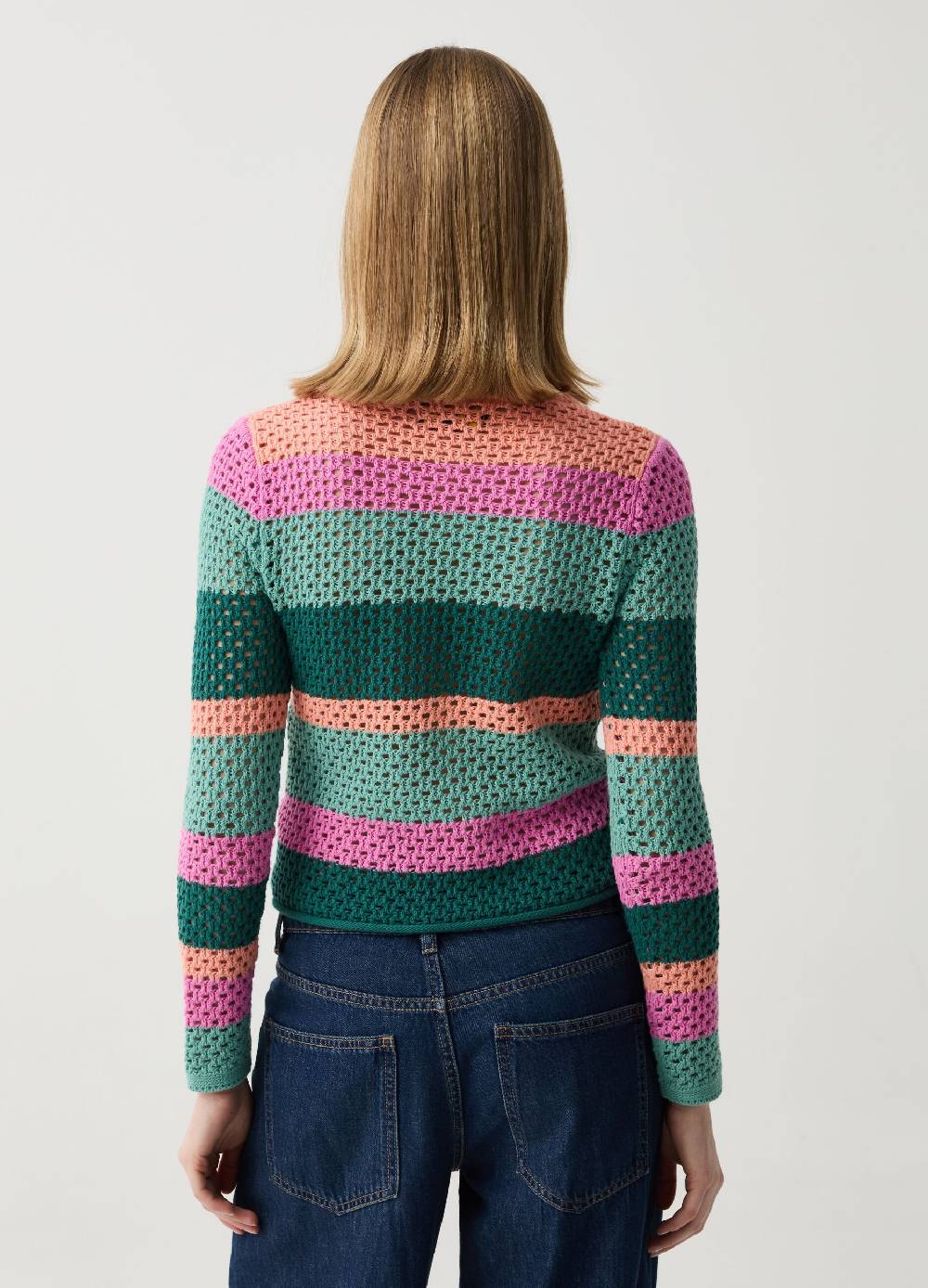 Ovs Pullover crochet a righe multicolor Offerta San Valentino