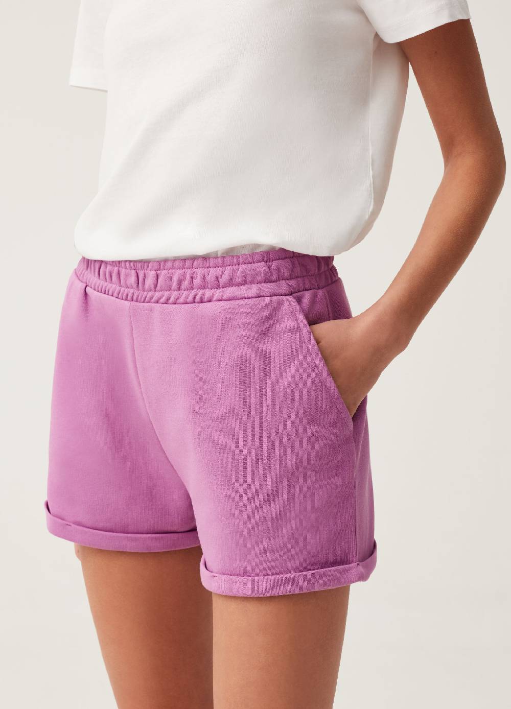 Ovs Shorts Fitness in French Terry con risvolti Prezzo basso