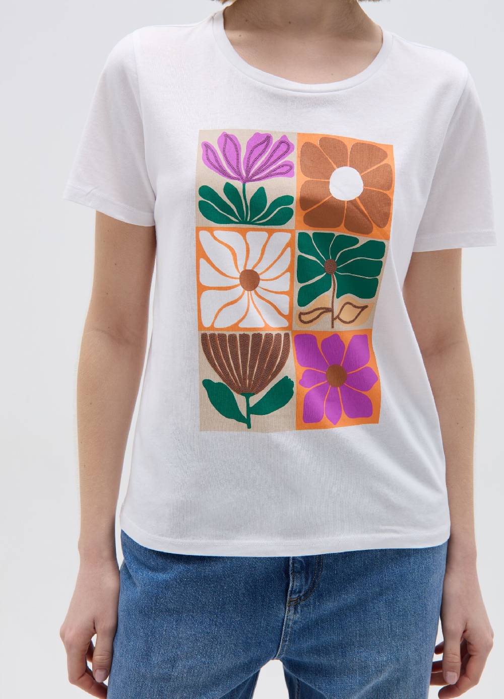 Ovs T-shirt in cotone con stampa a fiori Rilascio limitato