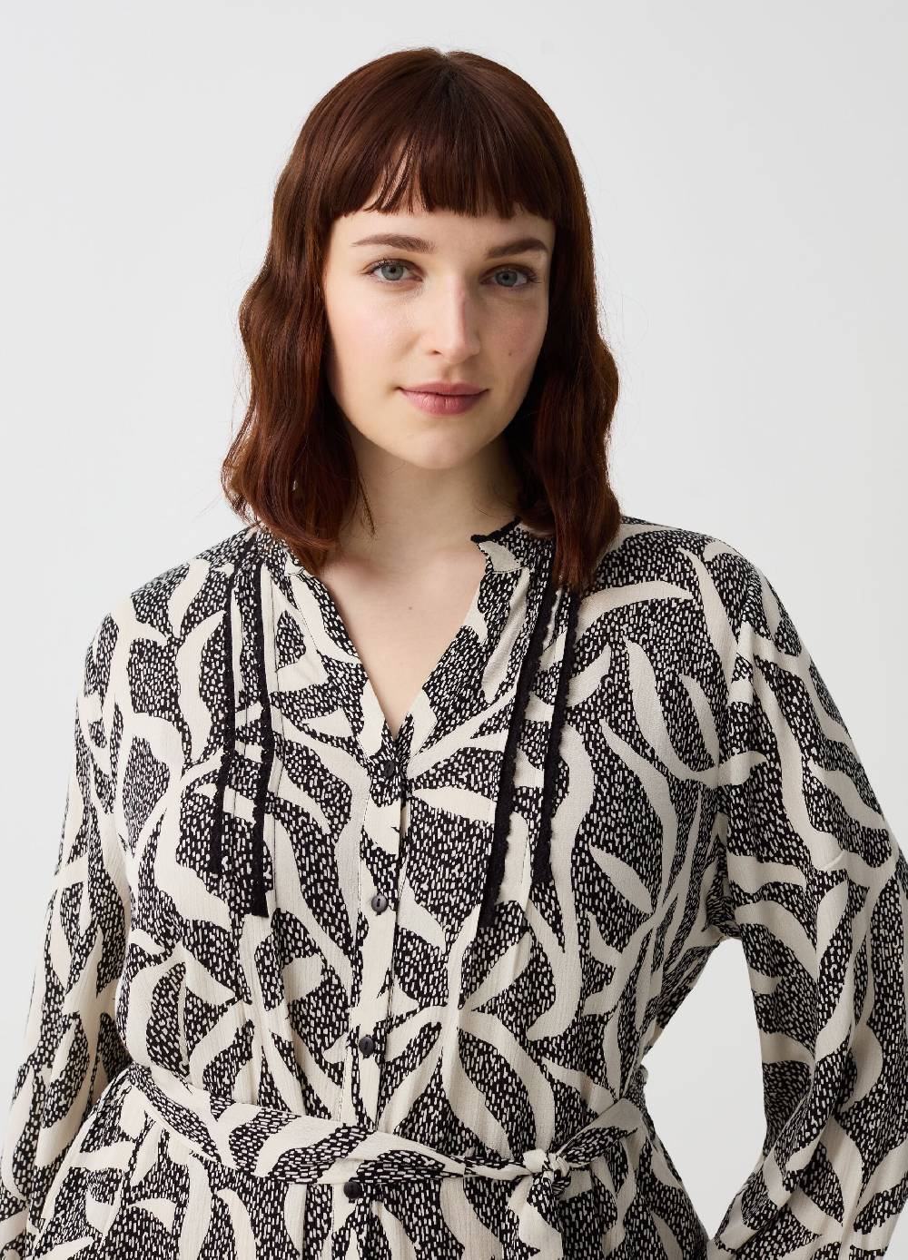 Ovs Abito chemisier con balza fantasia Curvy Latest stili