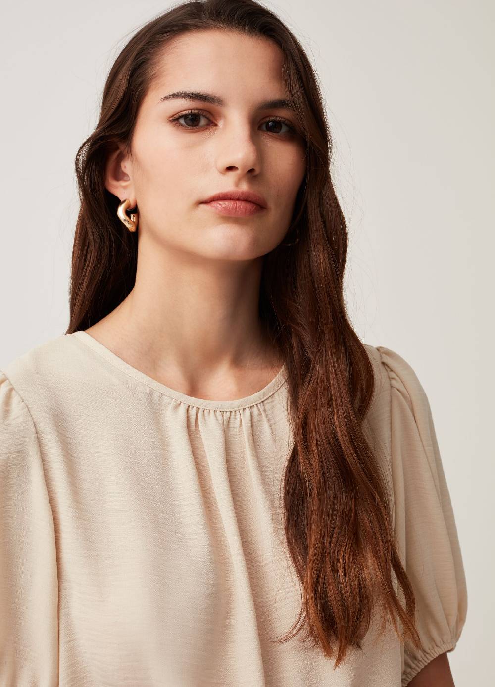 Ovs Blusa in crêpe con maniche a palloncino Discount Store per i nuovi prodotti
