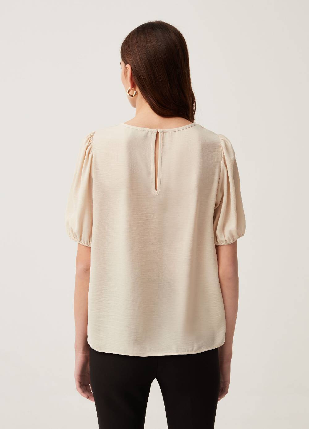 Ovs Blusa in crêpe con maniche a palloncino Discount Store per i nuovi prodotti