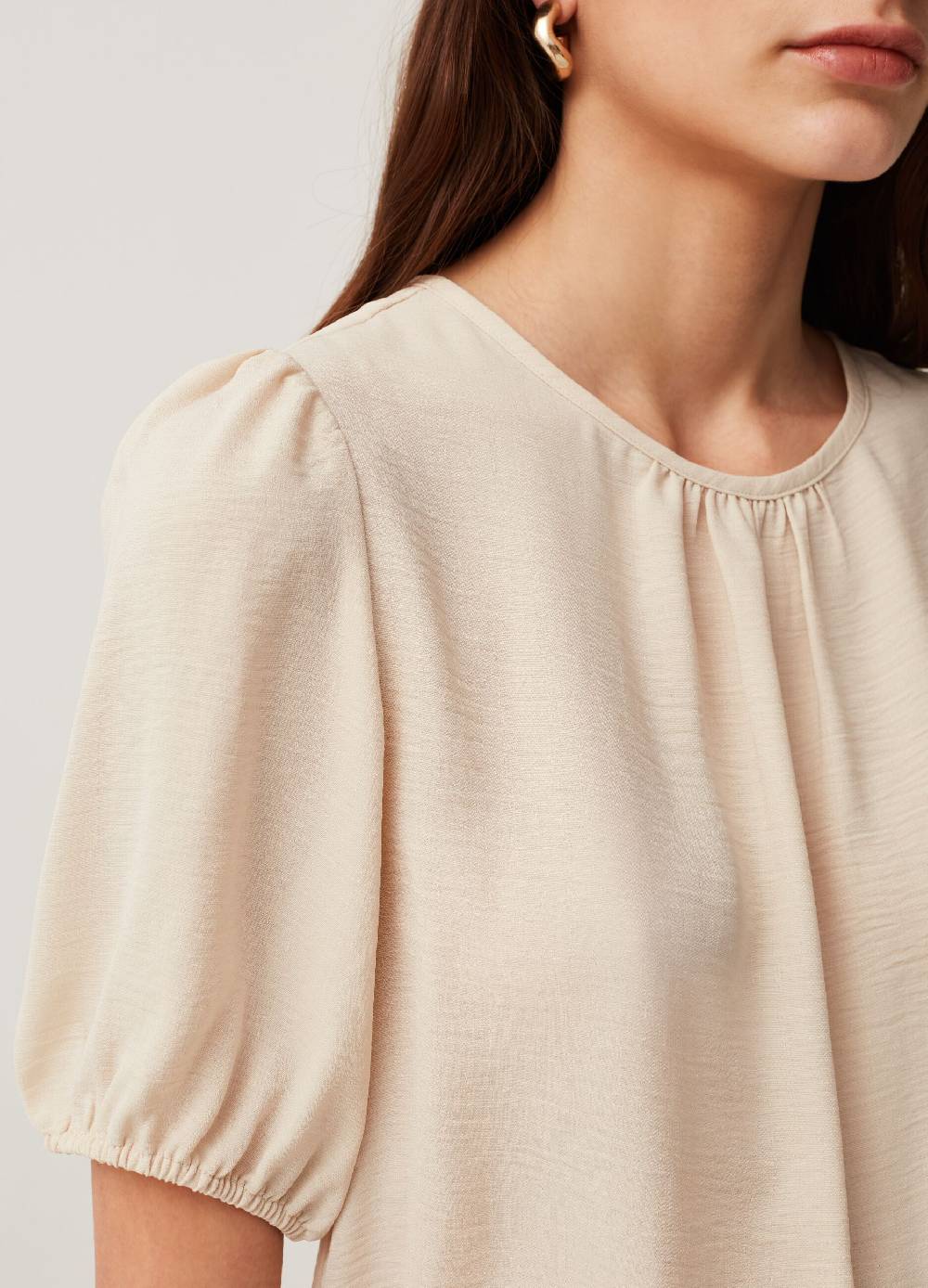 Ovs Blusa in crêpe con maniche a palloncino Discount Store per i nuovi prodotti