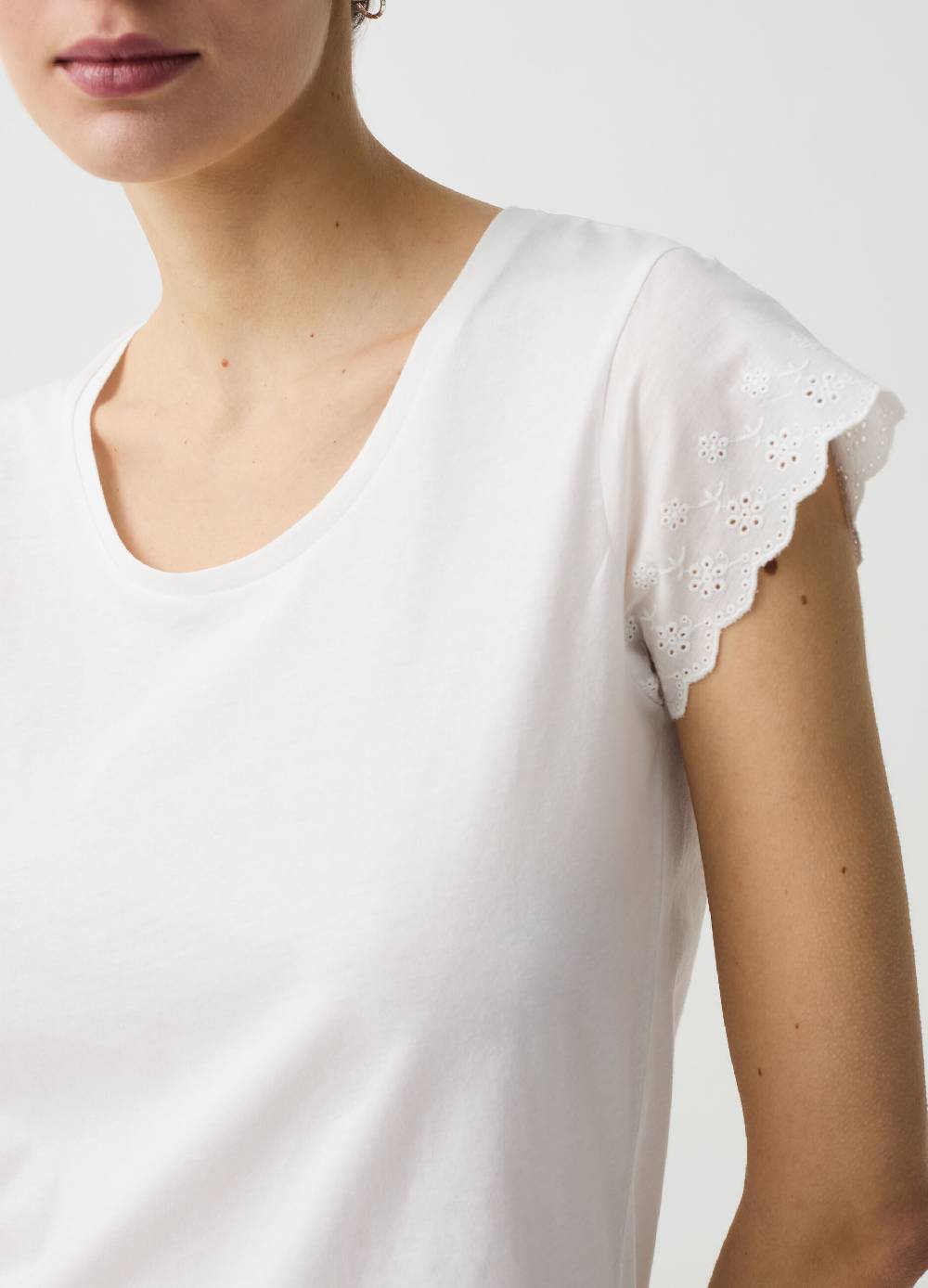 Ovs Top pigiama in jersey con profili in sangallo Officina