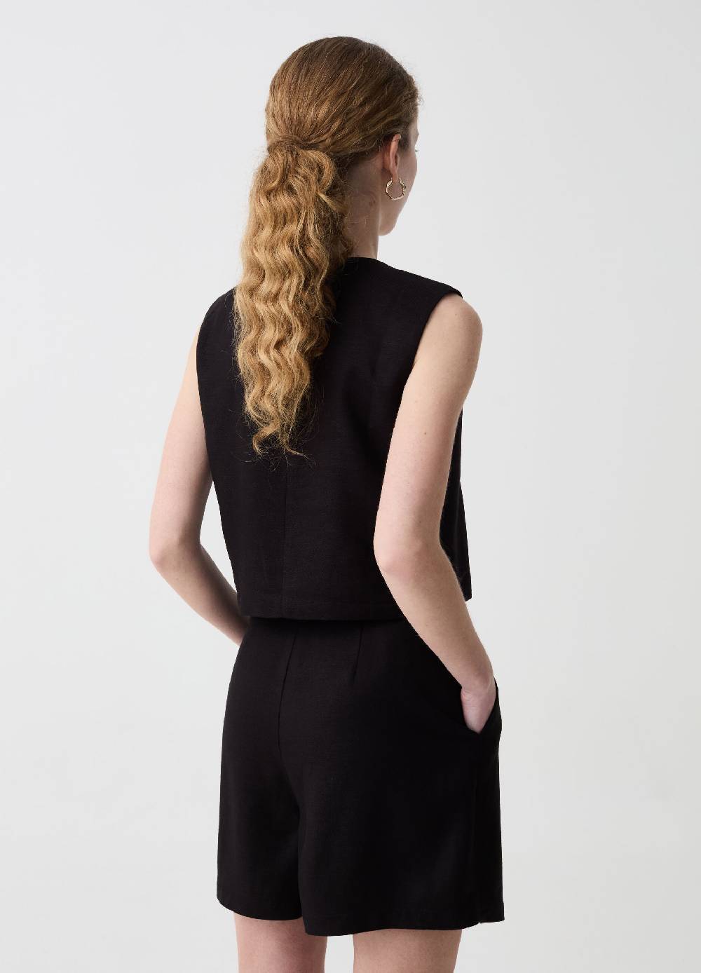 Ovs Gilet in viscosa e lino con scollo a V In vendita