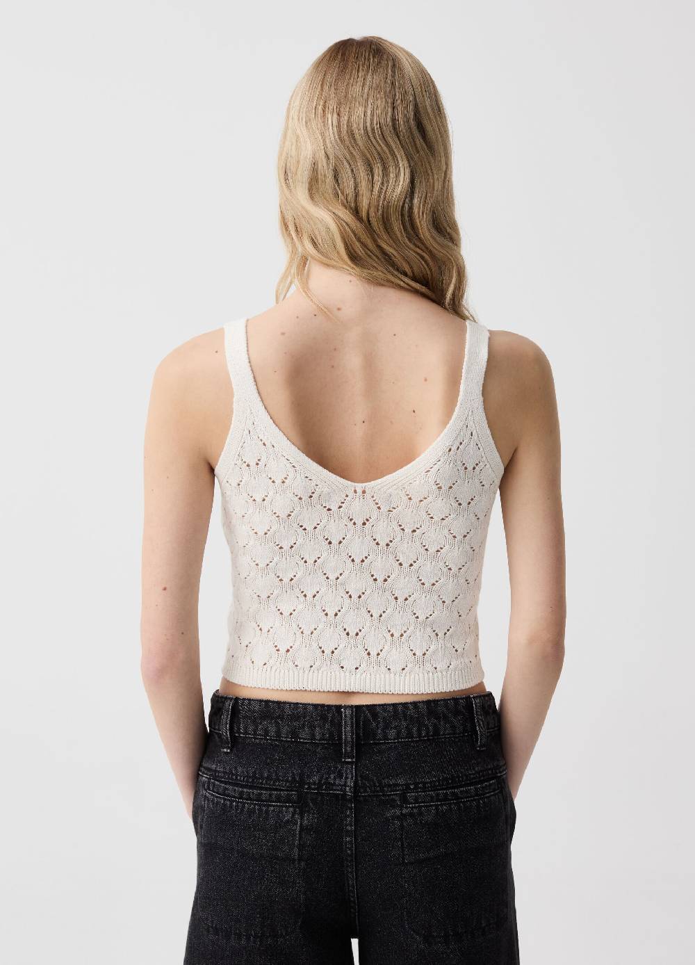 Ovs Tank top in cotone crochet Spedizione Gratuita