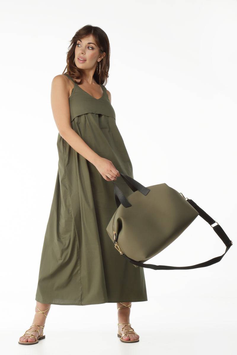 Paola T. Bauletto large in neoprene con dettagli oro Negozi Online