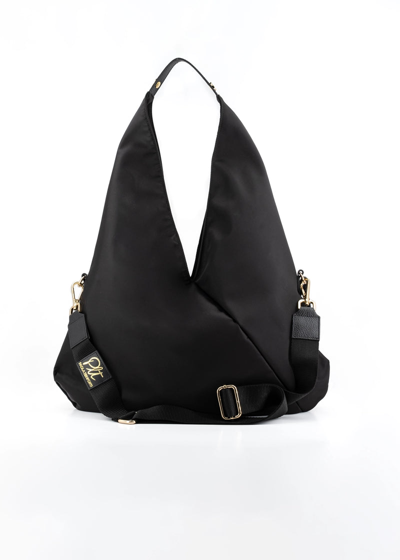 Paola T. Sacca hobo in nylon con dettagli oro Acquista Ora