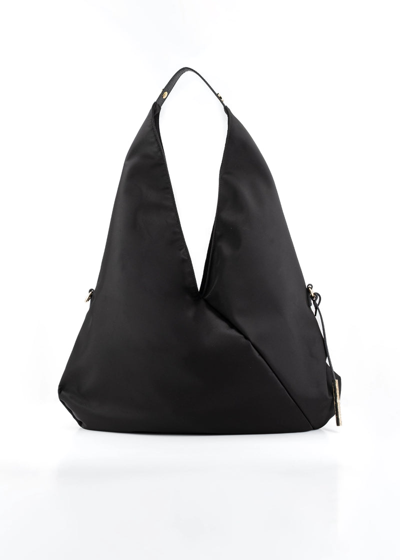 Paola T. Sacca hobo in nylon con dettagli oro Acquista Ora