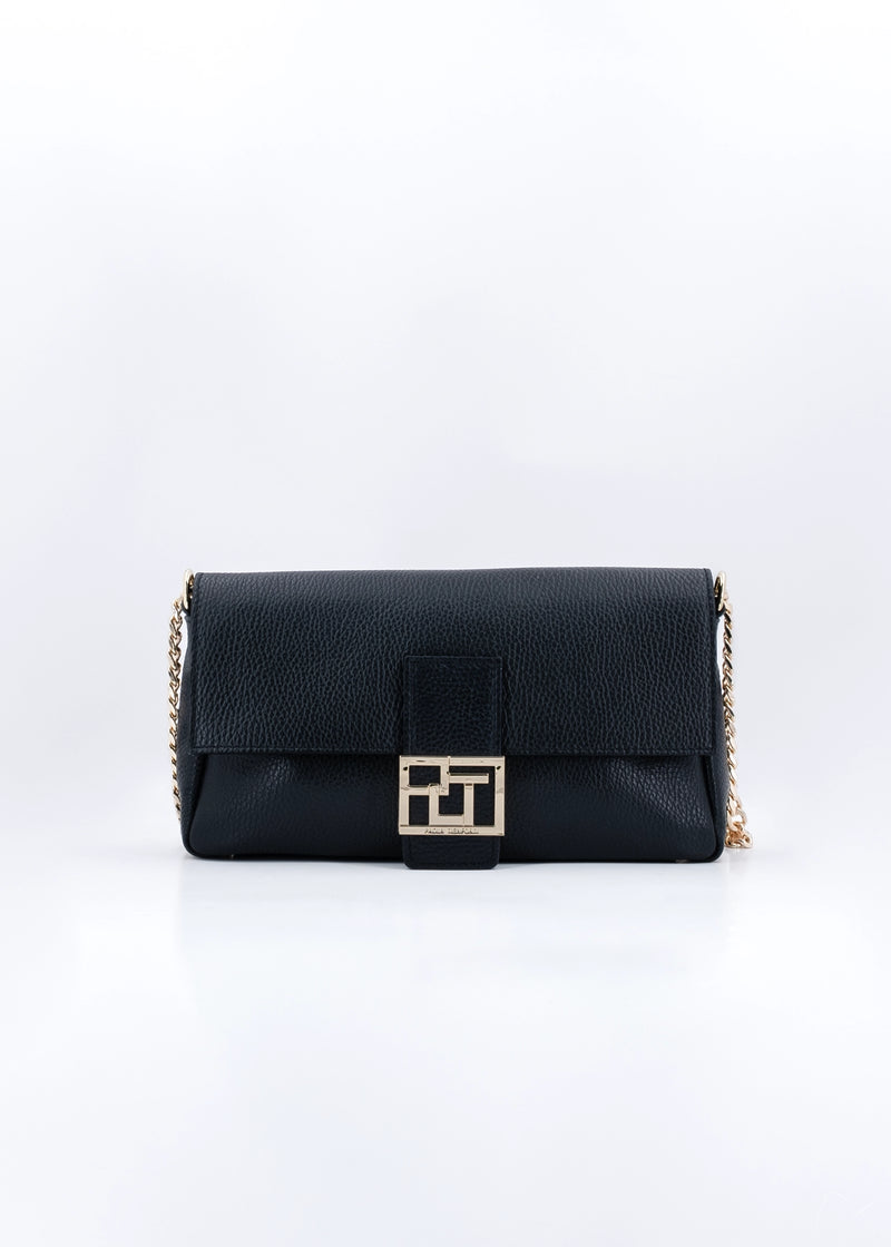 Paola T. Baguette medium in pelle morbida con dettagli oro Saldi