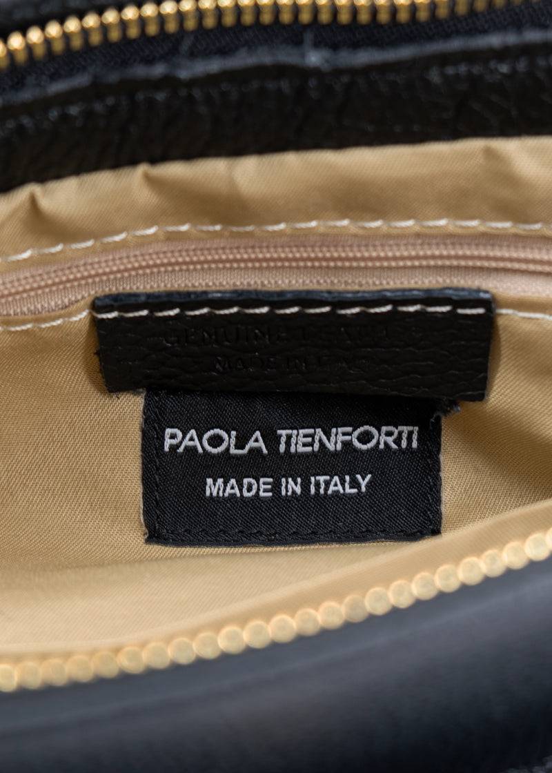 Paola T. Baguette medium in pelle morbida con dettagli oro Saldi
