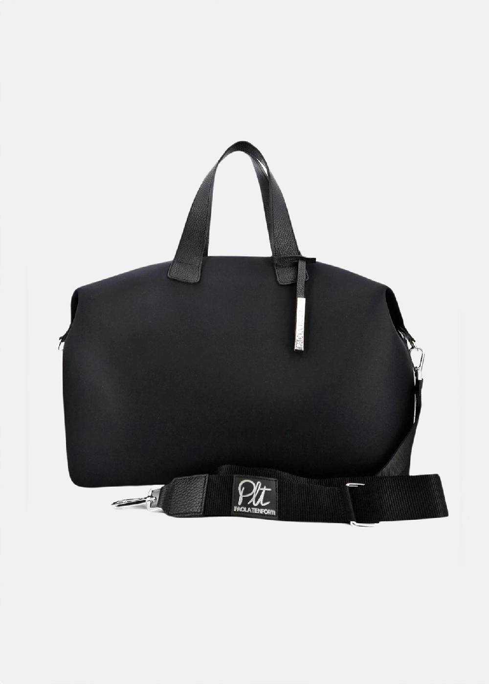 Paola T. Bauletto medium in neoprene con dettagli argento 2025