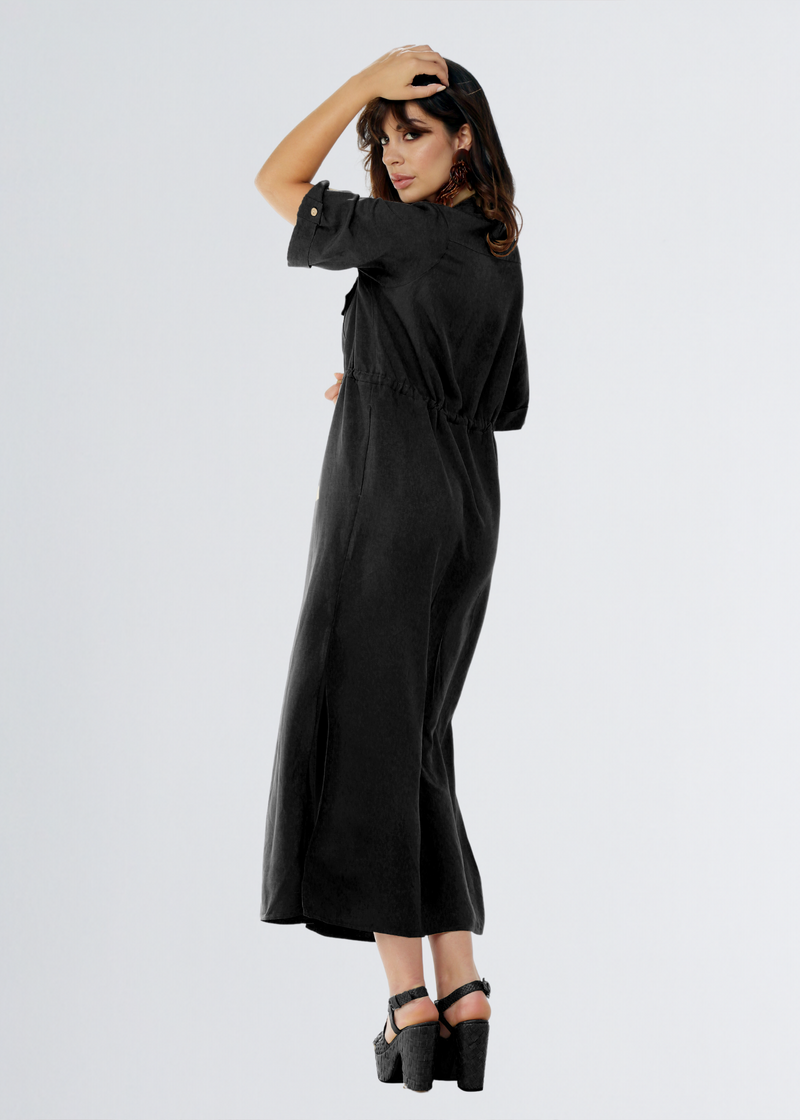 Paola T. Abito chemisier con coulisse Saldi Di Fabbrica