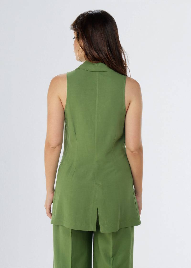 Paola T. Gilet in lino e viscosa Vendite stagionali