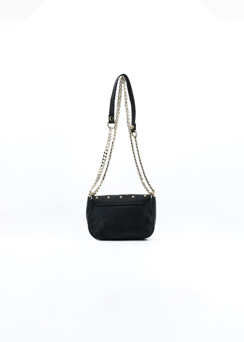 Paola T. Baguette mini in pelle con rivetti oro Vendita Economica