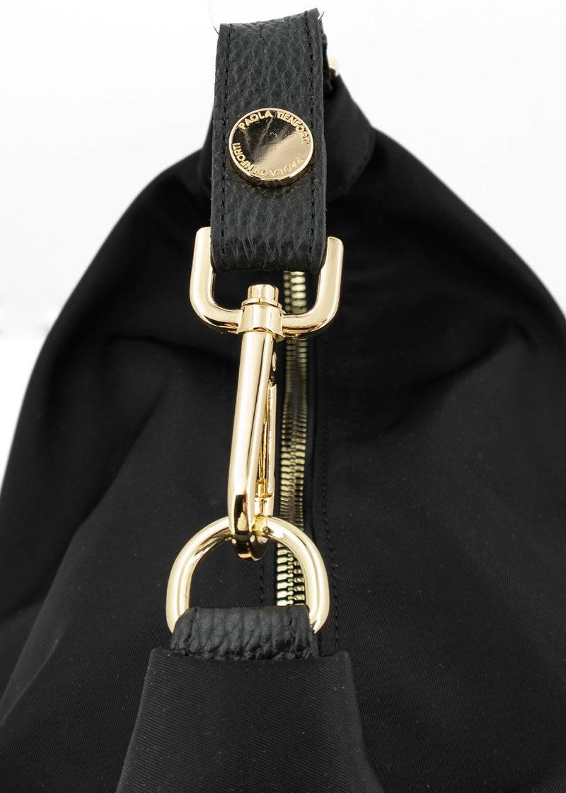 Paola T. Borsa a sacca in nylon con dettagli oro Negozi Online