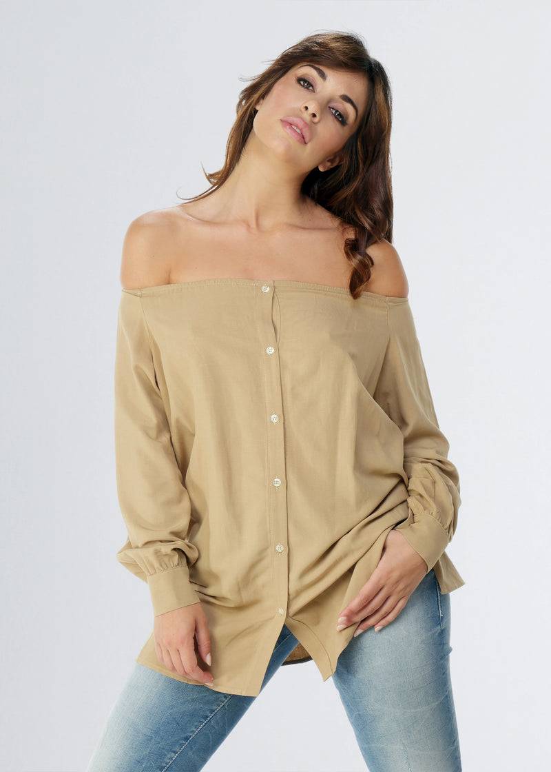 Paola T. Camicia in lino e viscosa Soddisfazione Garantita
