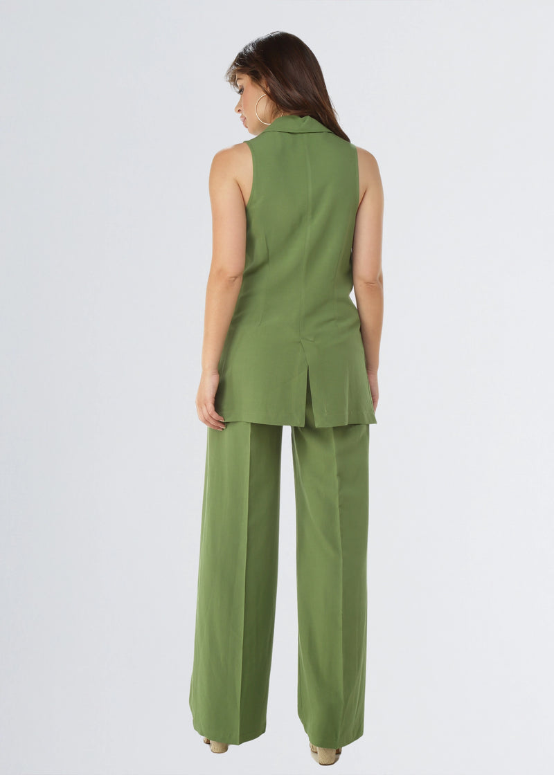 Paola T. Gilet in lino e viscosa Sottocosto