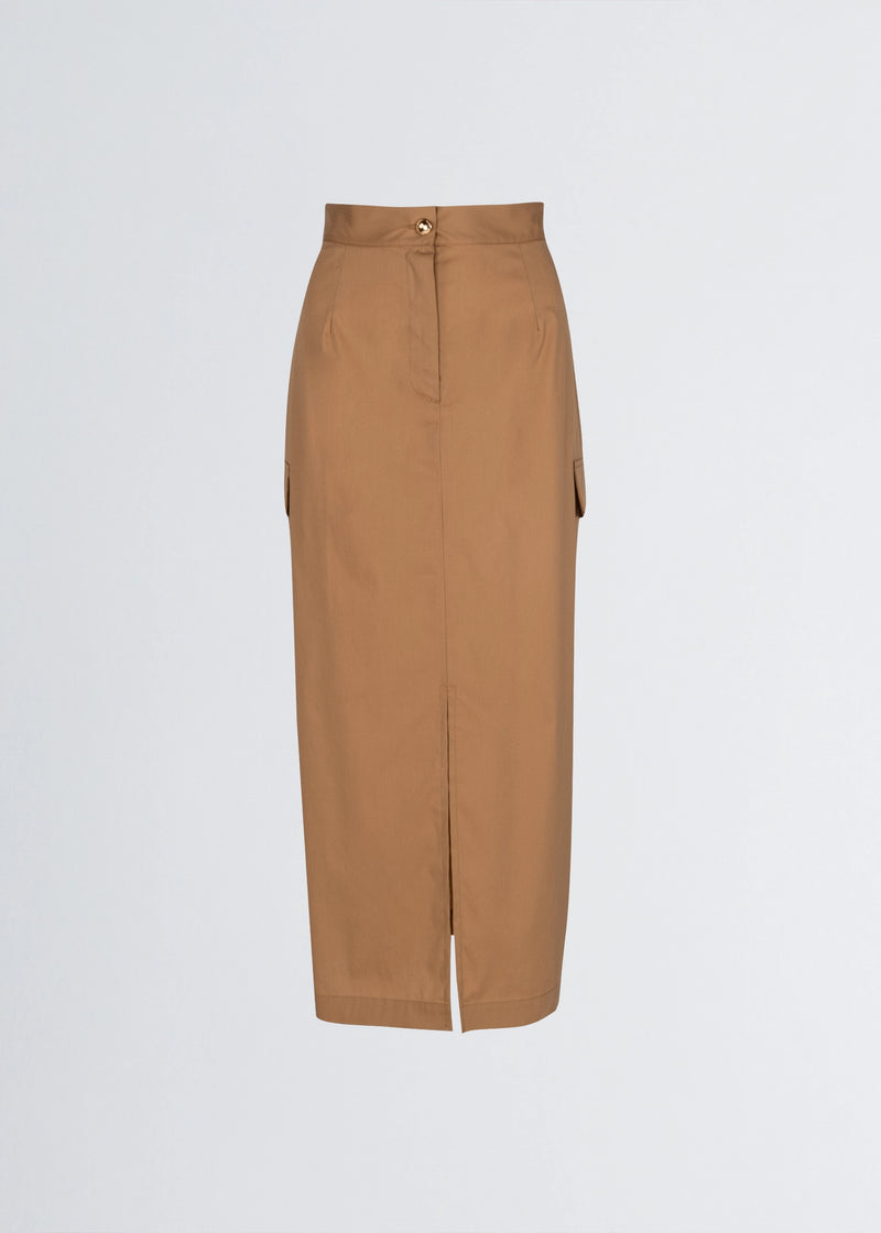 Paola T. Gonna in cotone stretch con tasconi Saldi Di Fabbrica
