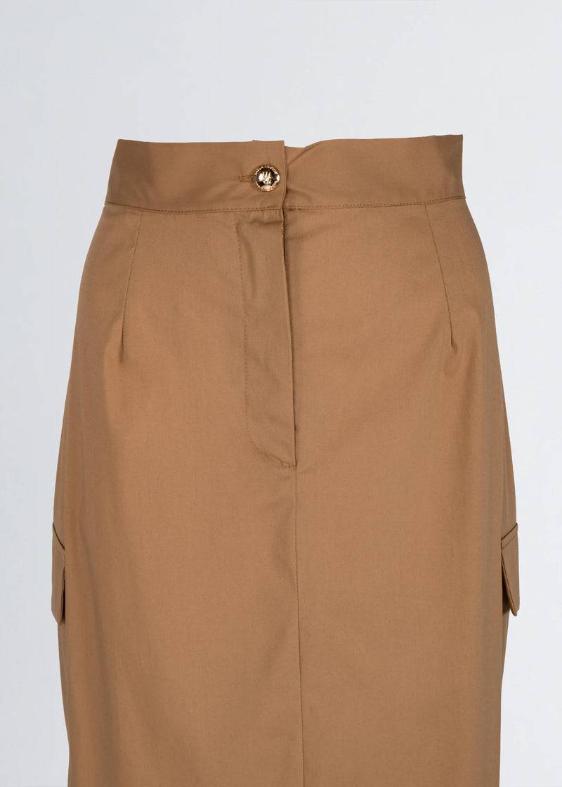 Paola T. Gonna in cotone stretch con tasconi Saldi Di Fabbrica