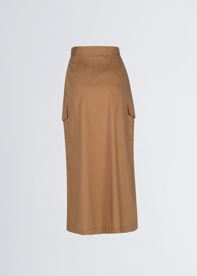 Paola T. Gonna in cotone stretch con tasconi Saldi Di Fabbrica