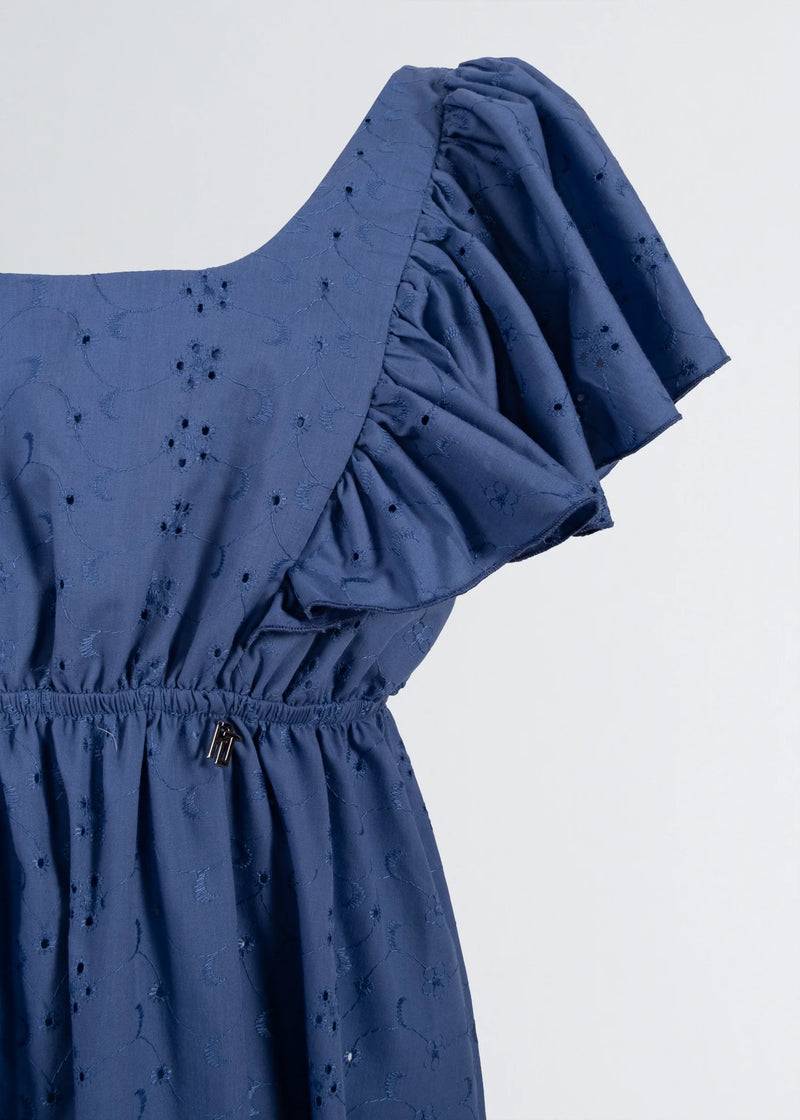 Paola T. Abito lungo in cotone sangallo Liquidazione