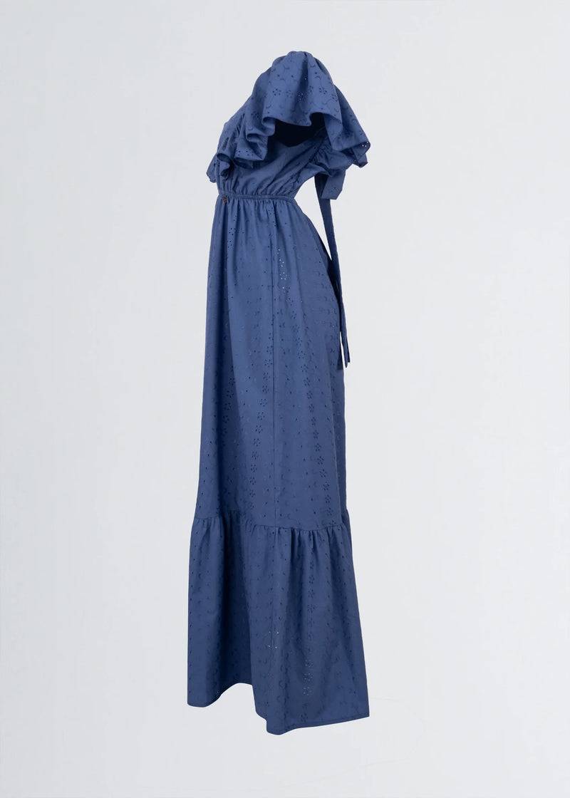 Paola T. Abito lungo in cotone sangallo Liquidazione