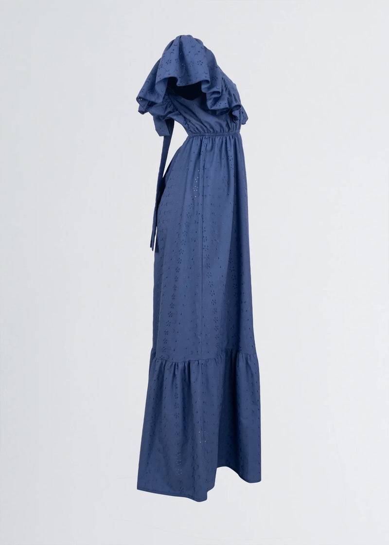 Paola T. Abito lungo in cotone sangallo Liquidazione
