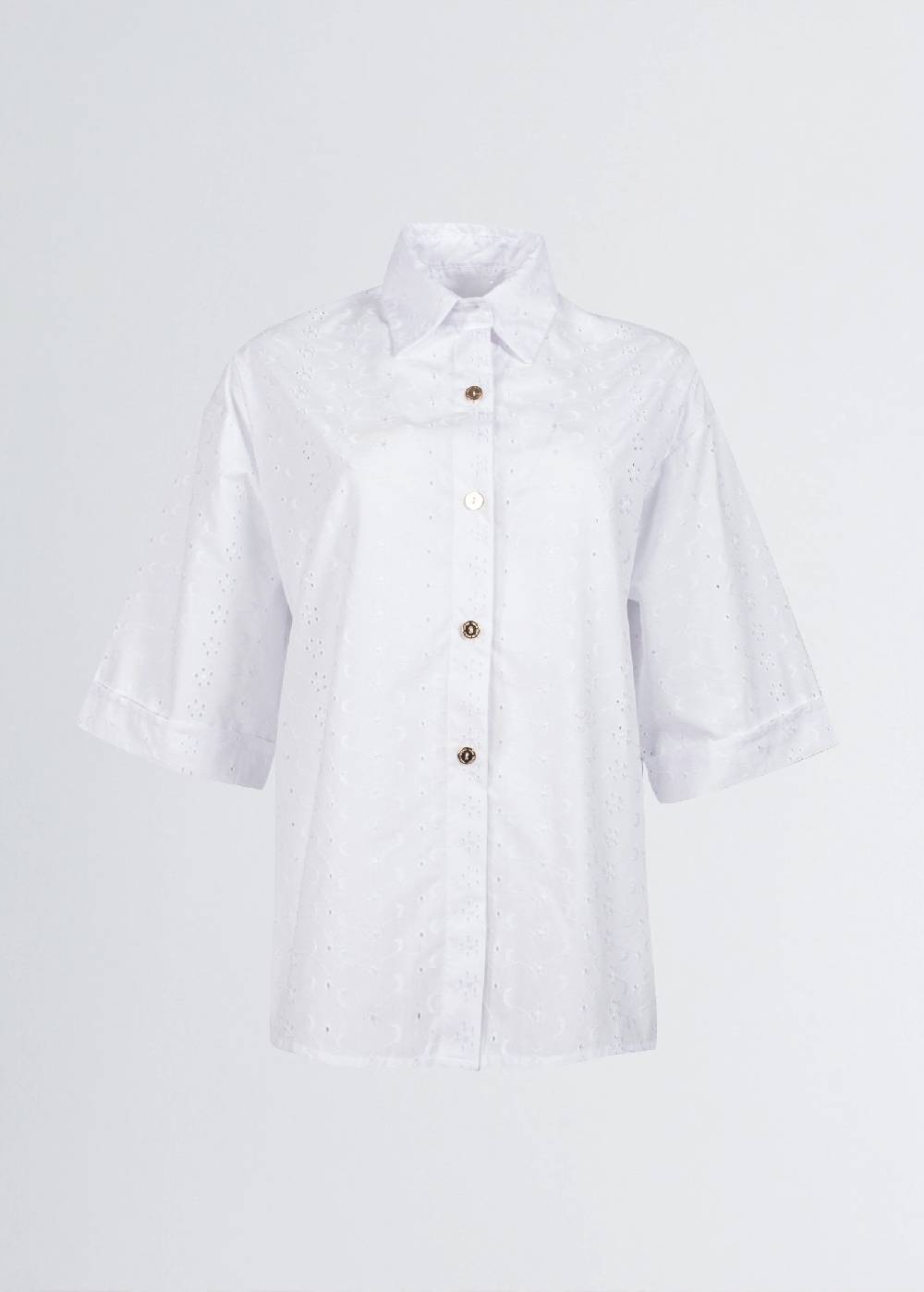 Paola T. Camicia In cotone sangallo Offerte giornaliere
