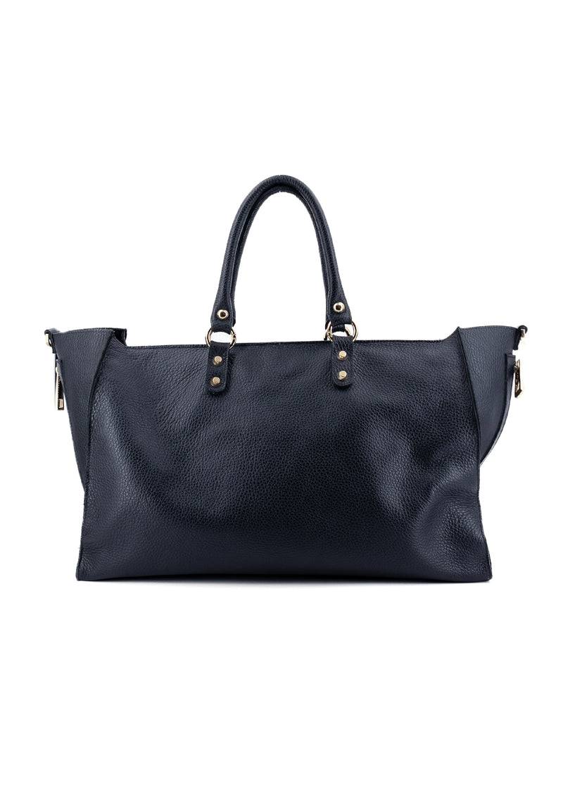 Paola T. Shopper in pelle morbida con dettagli oro Super Saving Price