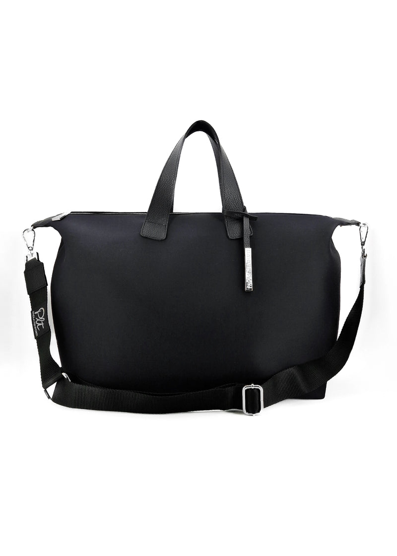Paola T. Bauletto medium in neoprene con dettagli argento Ultimi tre giorni