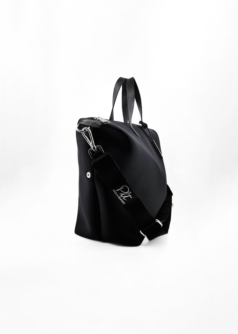 Paola T. Bauletto medium in neoprene con dettagli argento Ultimi tre giorni