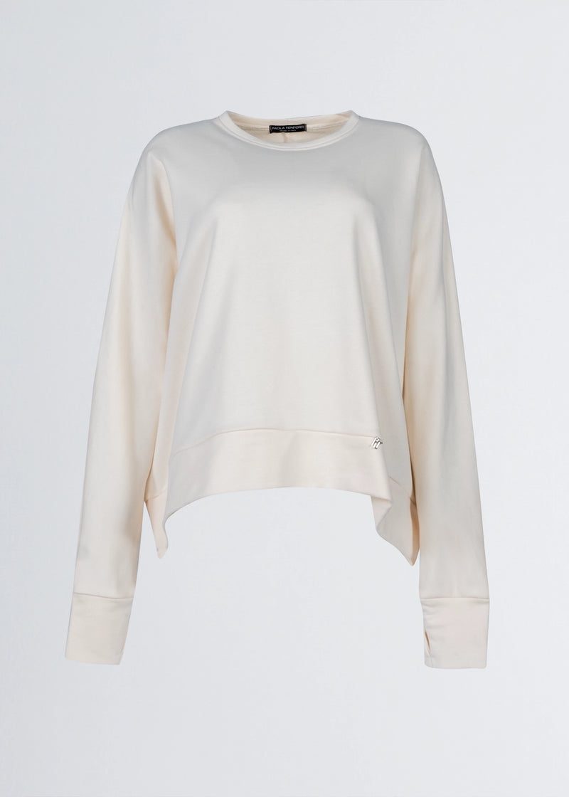 Paola T. Felpa corta in cotone stretch In vendita