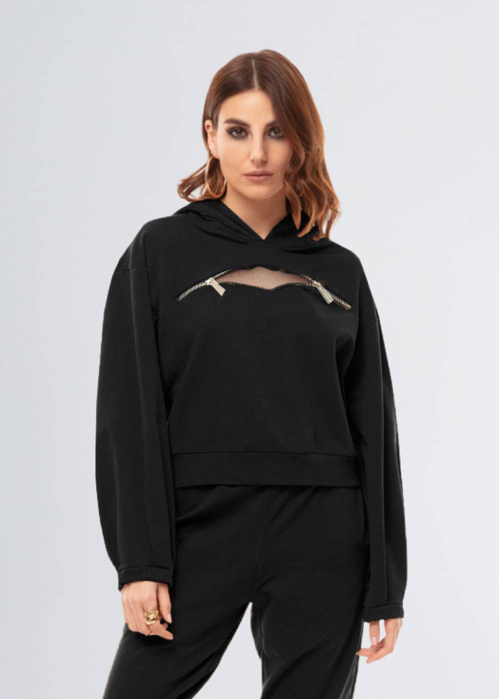 Paola T. Felpa con cappuccio e zip 50% di sconto per tempo limitato