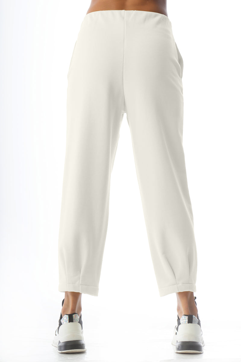 Paola T. Pantalone in cotone con pinces Nuovo