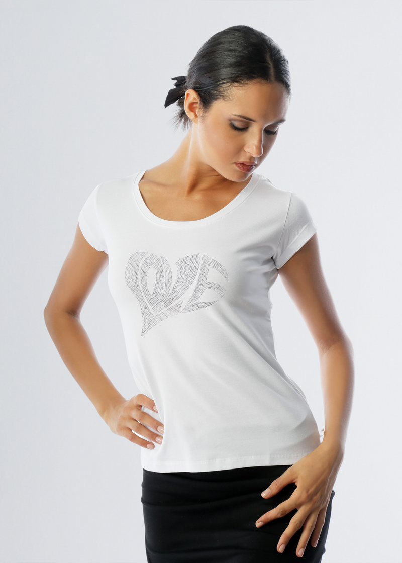 Paola T. T-shirt slim Heart Vendite stagionali