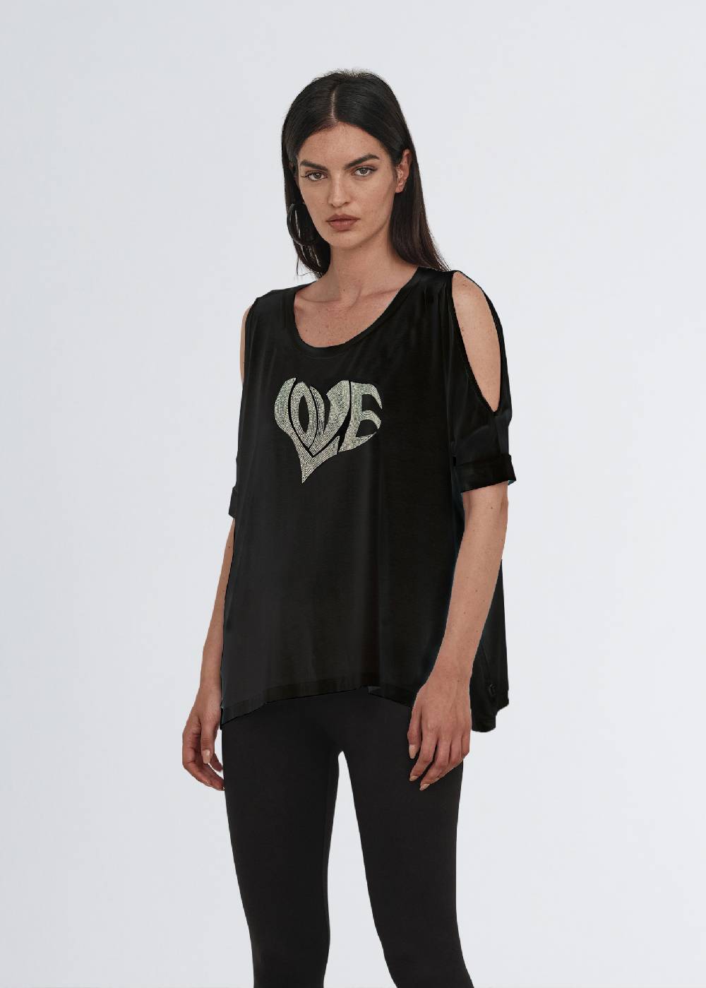 Paola T. Maglia in jersey di viscosa Heart Latest fashion