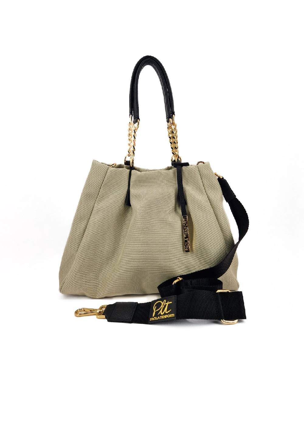 Paola T. Shopper in cordura con dettagli oro Super sconto