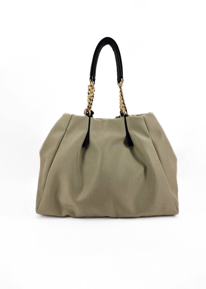 Paola T. Shopper in cordura con dettagli oro Super sconto