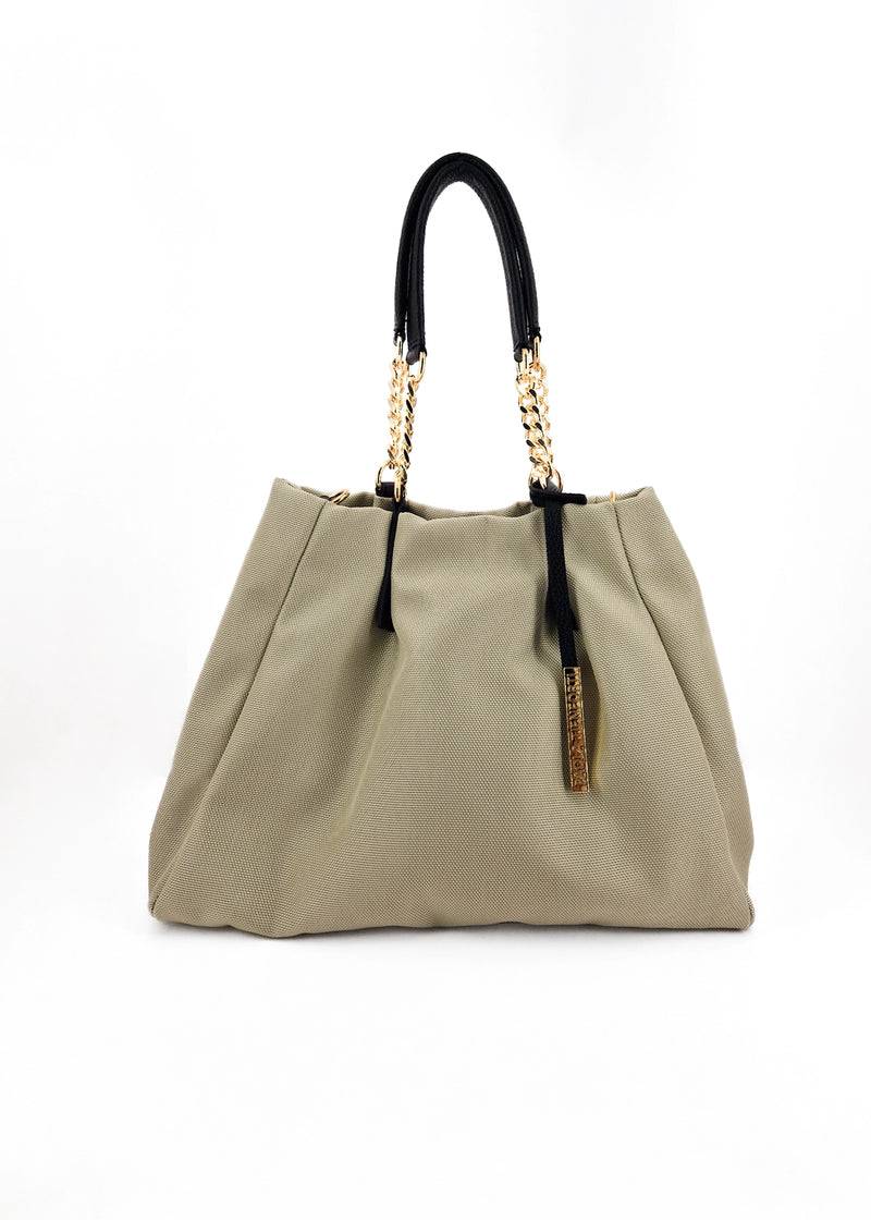 Paola T. Shopper in cordura con dettagli oro Super sconto