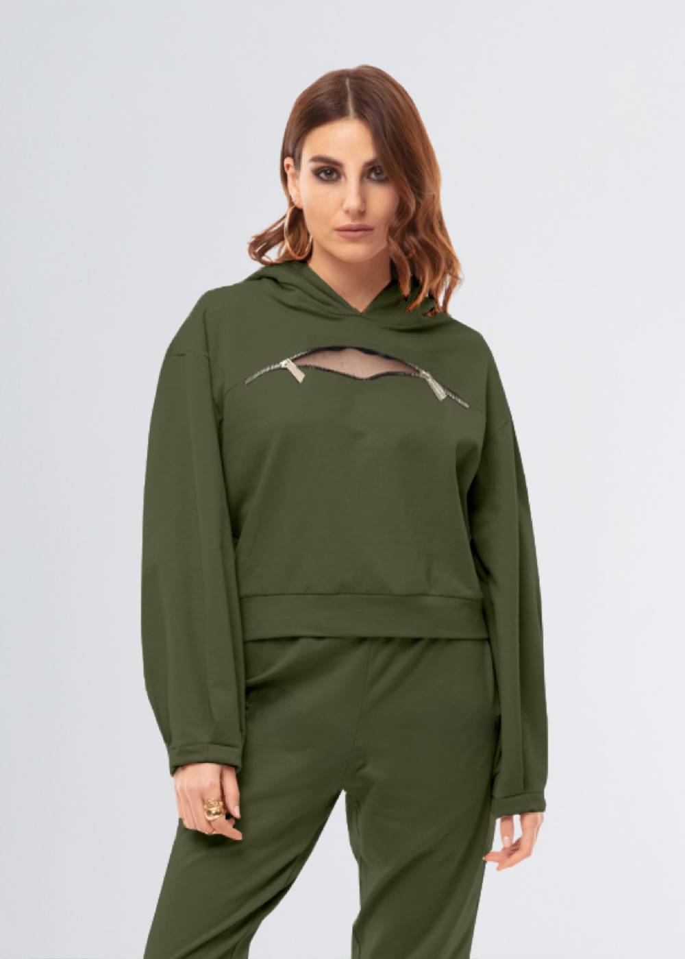 Paola T. Felpa con cappuccio e zip Black Friday Prezzi
