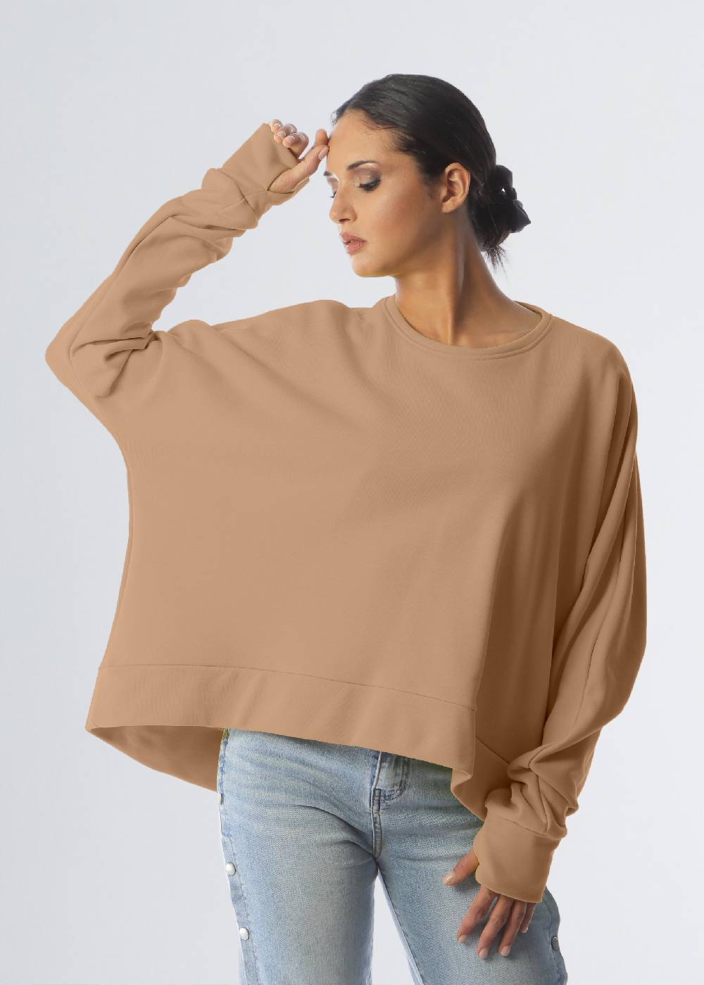 Paola T. Felpa corta in cotone stretch Sconti questo mese