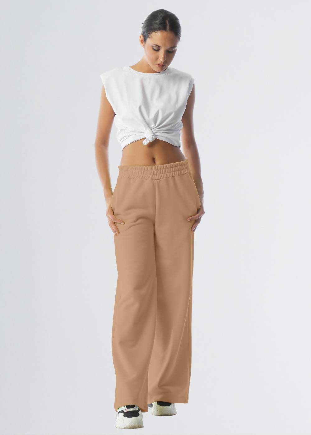 Paola T. Pantalone palazzo in cotone stretch Qualità