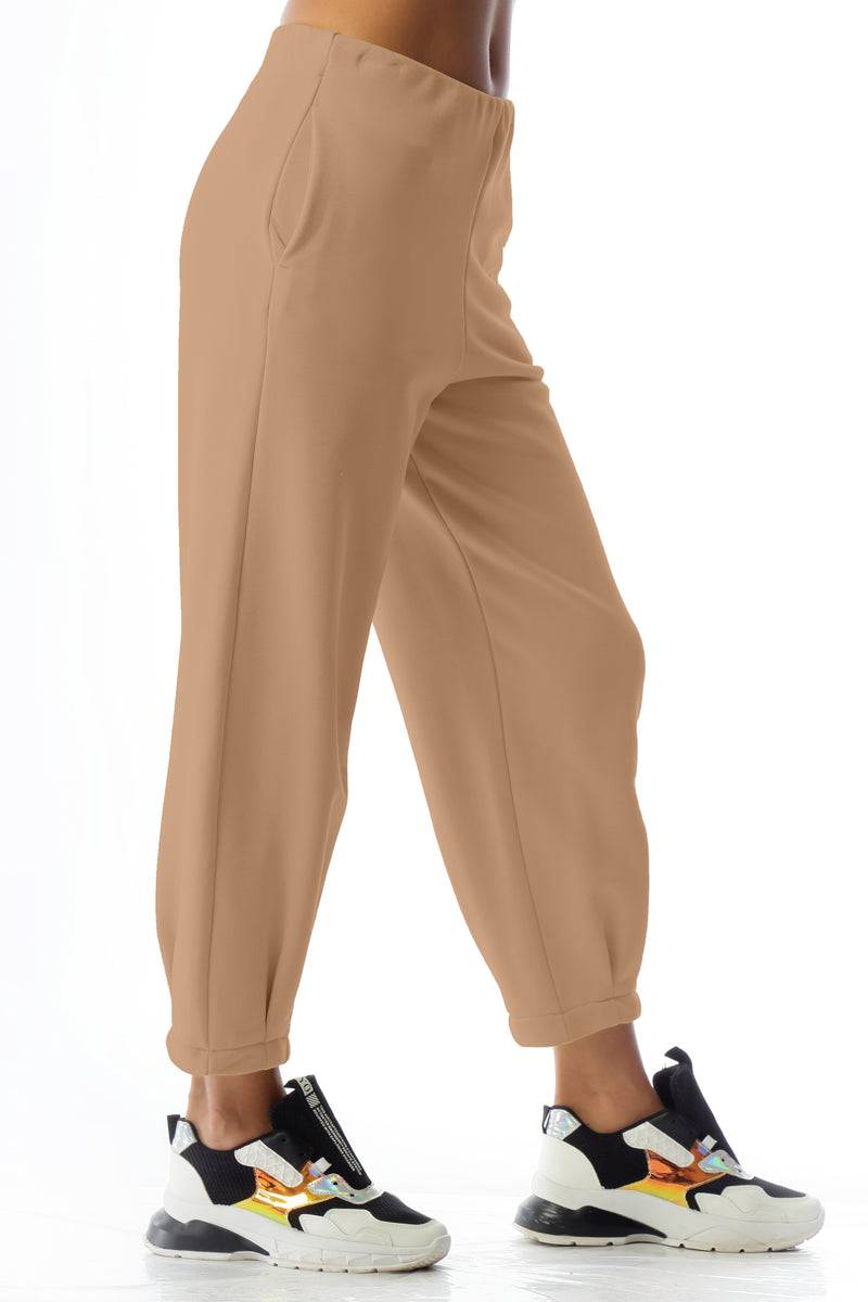 Paola T. Pantalone in cotone con pinces Spedizione Gratuita
